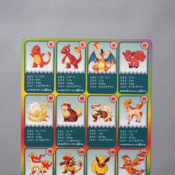 Pokemon Charizard Moltres Flareon Vintage Plastic Board Nintendo TOMY Japanese | Merry Japanese TCG Shop