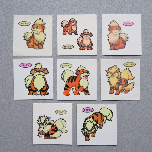Pokemon Bread Deco Chara Seal Sticker Growlithe 8 stickers Japanese f497 | Merry Japanese TCG Shop