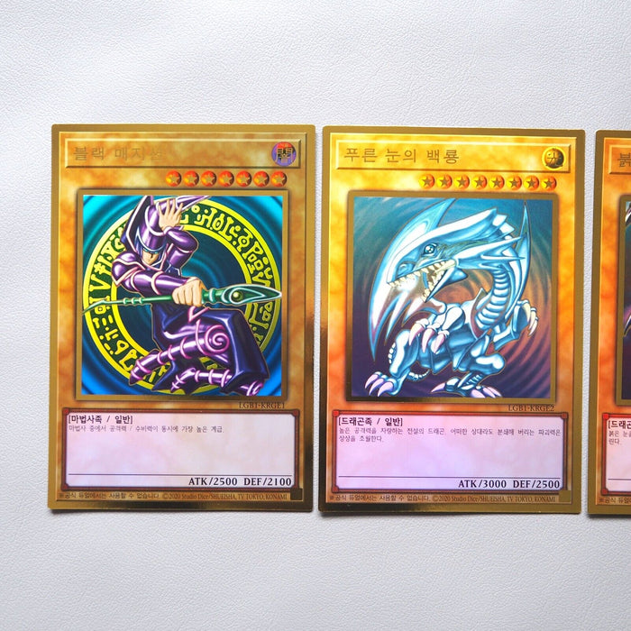 YuGiOh 3Set Blue Eyes Red Dark Magician LGB1-KRGE1 Gold Ultra Jumbo Korean JB23 | Merry Japanese TCG Shop