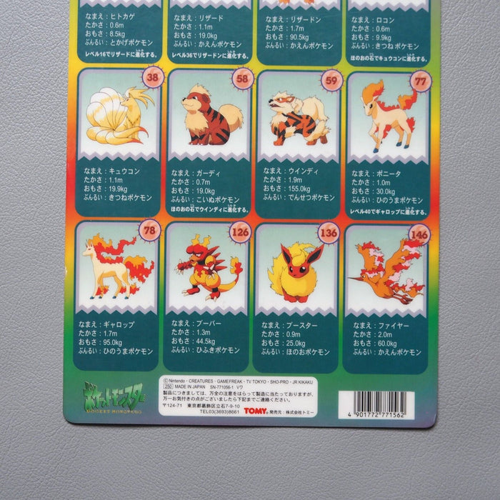 Pokemon Charizard Moltres Flareon Vintage Plastic Board Nintendo TOMY Japanese | Merry Japanese TCG Shop