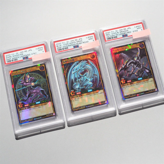 Yu-Gi-Oh PSA9 Dark Magician Blue Eyes Red Eyes 3cards Rush Duel KP01 Japan PS27 | Merry Japanese TCG Shop