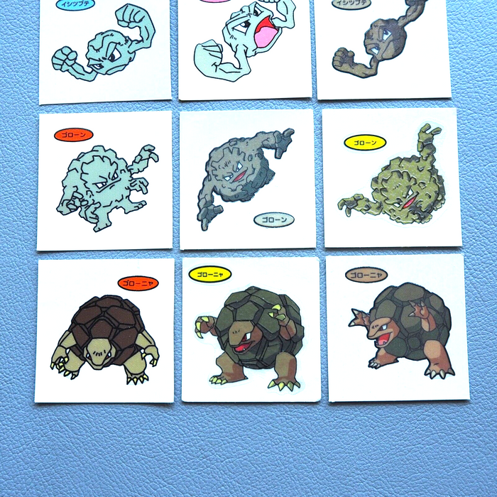 Pokemon Card Bread Deco Chara Sticker Geodude Graveler Golem 9set Japanese j395 | Merry Japanese TCG Shop