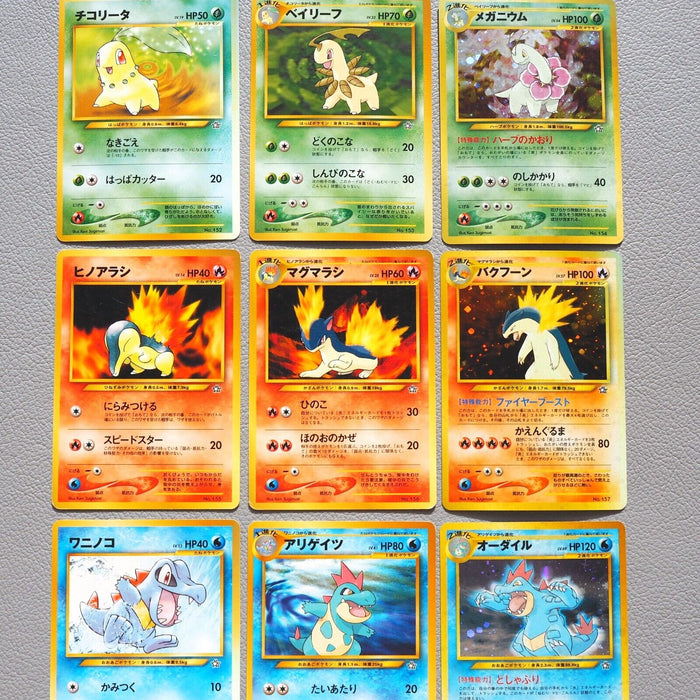 Pokemon Card Meganium Typhlosion Feraligatr 9cards Old Back Japanese k400