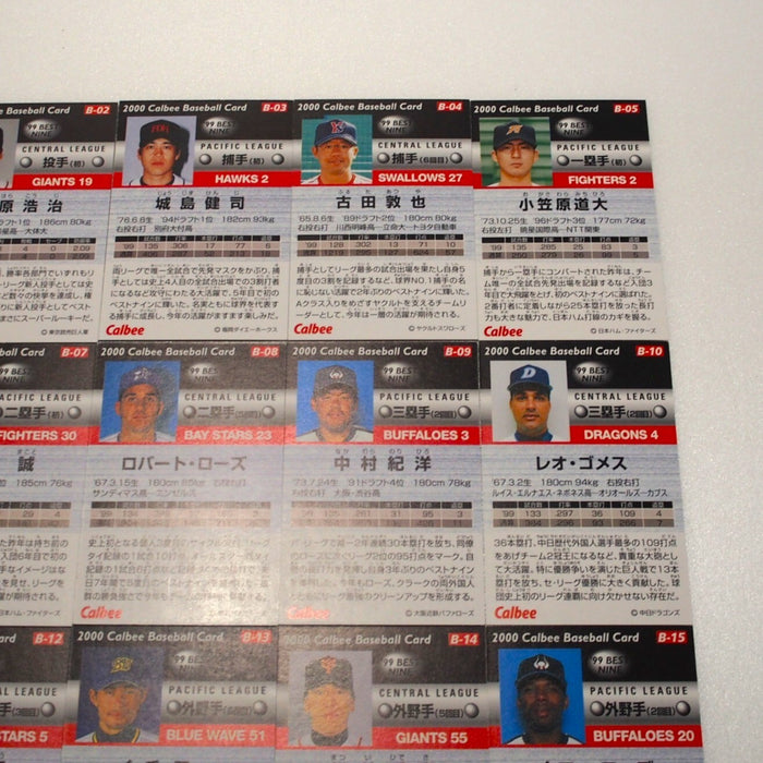2000 Calbee Baseball Card 1999 Best Nine Complete Set of 19 Japanese Ichiro | Merry Japanese TCG Shop