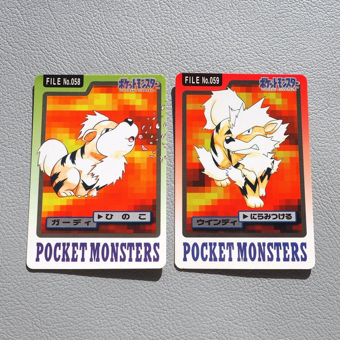 Pokemon Card Carddass Growlithe Arcanine BANDAI 1997 Vintage NM Japanese i293 | Merry Japanese TCG Shop