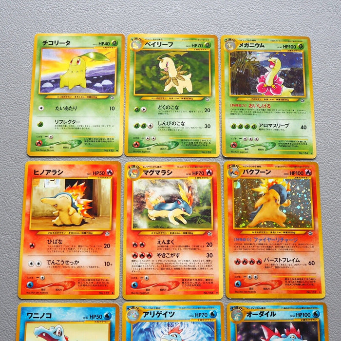 Pokemon Card Chikorita Cyndaquil Totodile 9cards Old Back 1996 Japanese j792 | Merry Japanese TCG Shop