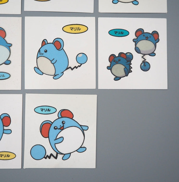 Pokemon Card Bread Deco Chara Seal Sticker Marill 11 set Japanese q563 | Merry Japanese TCG Shop