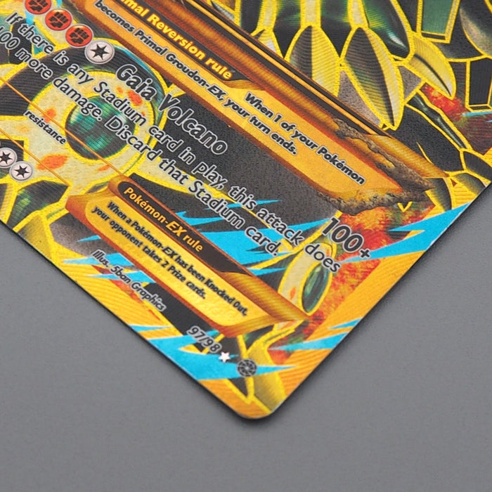 Pokemon Card Primal Groudon EX 97/98 Full Art Gold Nintedo 2015 VG English q053 | Merry Japanese TCG Shop