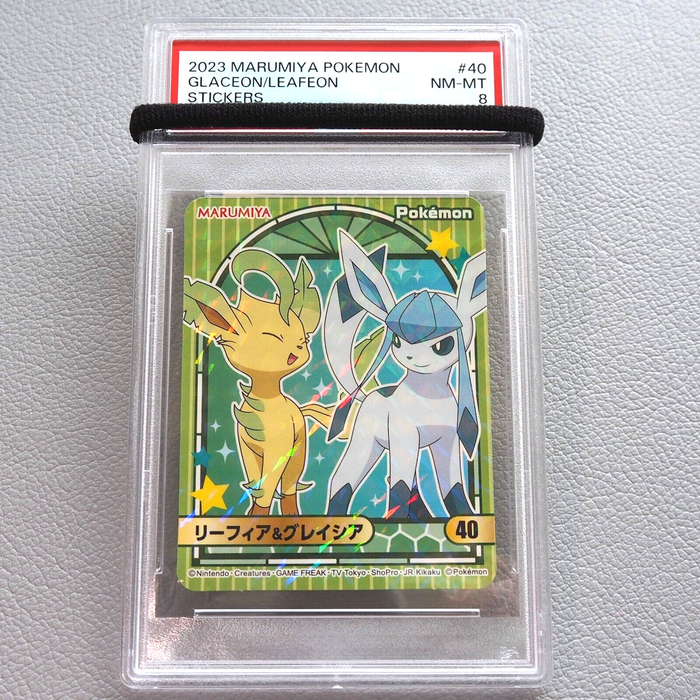 Pokemon Card PSA8 Marumiya Sticker Glaceon Leafeon No.40 Holo Japanese PS215