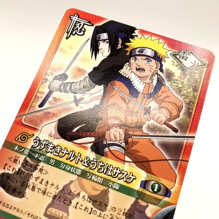 NARUTO CARD GAME Naruto & Sasuke Uchiha PR Nin-12 Promo NM Japanese i841