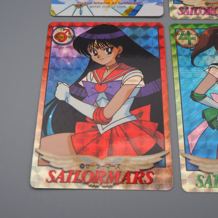 Sailor Moon Carddass 4 Card Mars Jupiter Chibi Moon AMADA Toei N-E Japanese r468 | Merry Japanese TCG Shop