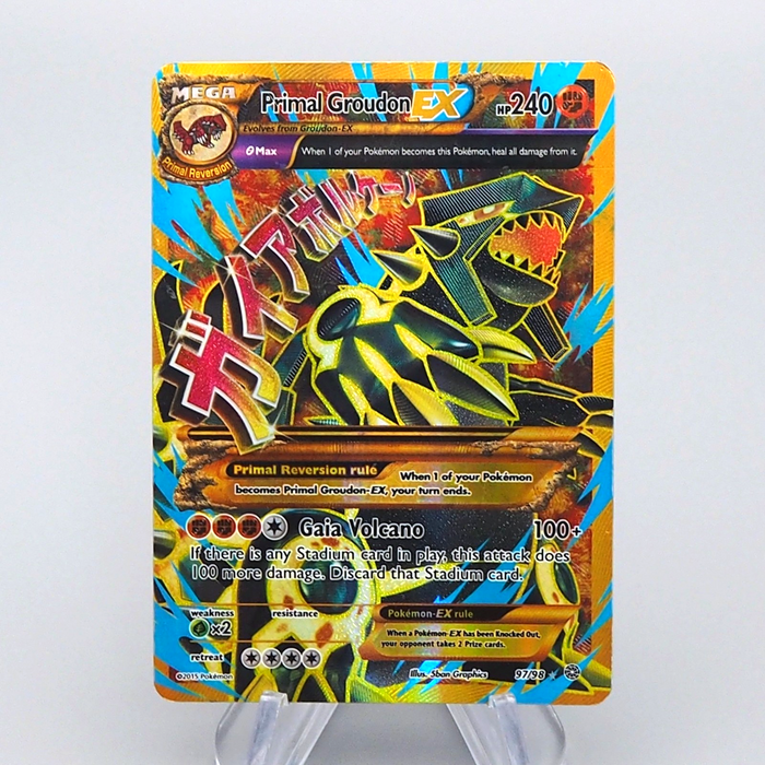 Pokemon Card Primal Groudon EX 97/98 Full Art Gold Nintedo 2015 VG English q053 | Merry Japanese TCG Shop