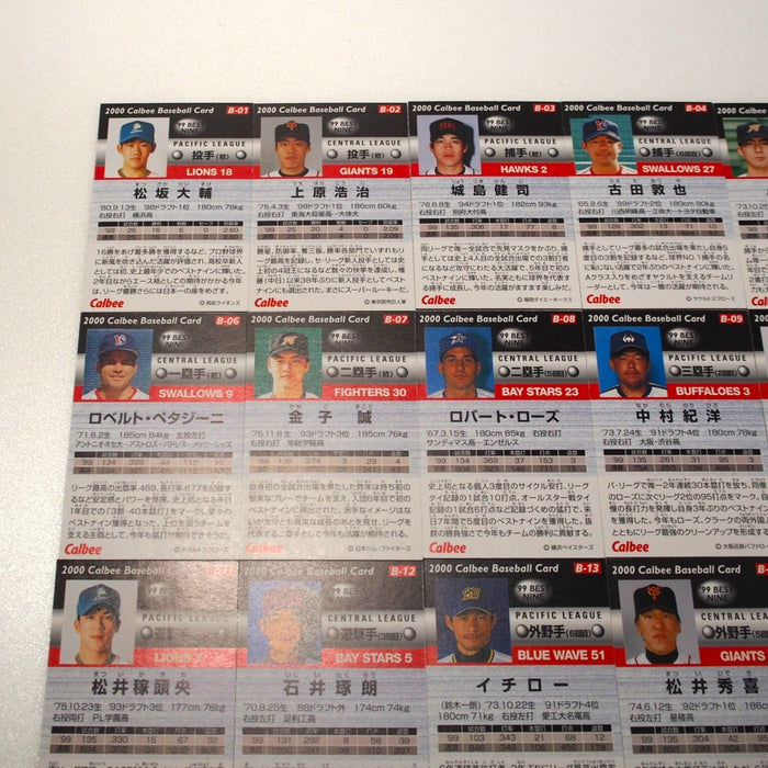 2000 Calbee Baseball Card 1999 Best Nine Complete Set of 19 Japanese Ichiro | Merry Japanese TCG Shop