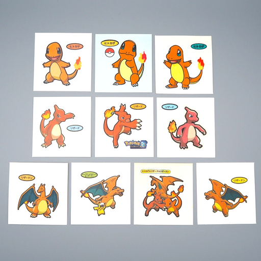 Pokemon Card Bread Deco Chara Seal Sticker Charizard 10 set Japanese q553 | Merry Japanese TCG Shop