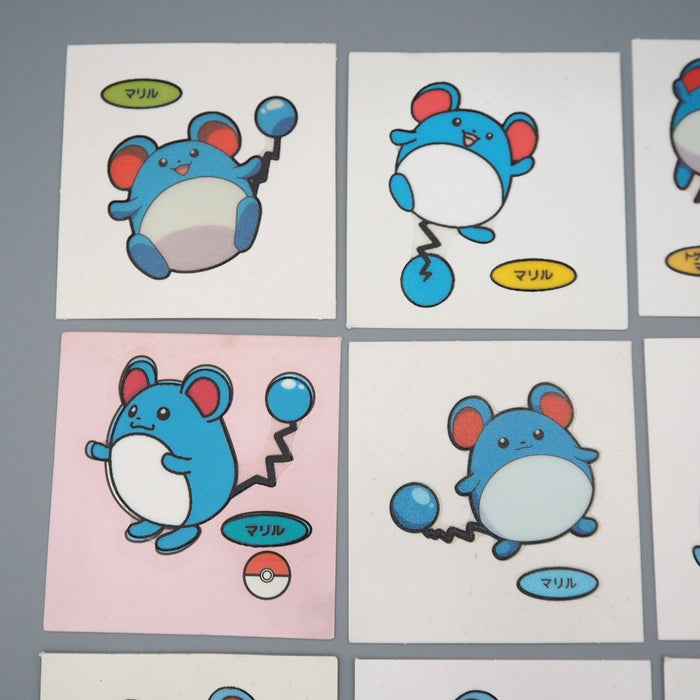 Pokemon Card Bread Deco Chara Seal Sticker Marill 11 set Japanese q563 | Merry Japanese TCG Shop