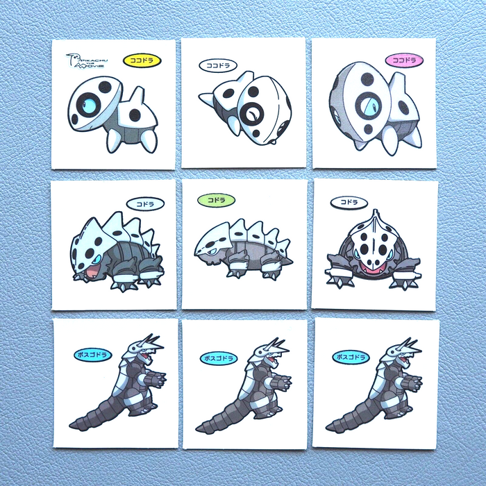 Pokemon Card Bread Deco Chara Seal Sticker Aron Lairon Aggron 9set Japanese j600 | Merry Japanese TCG Shop