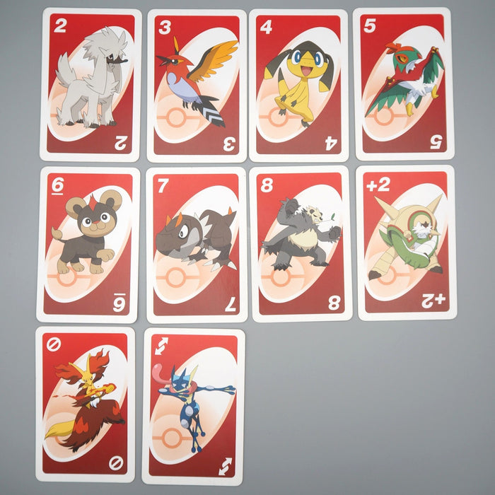 Pokemon Uno Playing Card Red 10 Cards Set Excellent Greninja Japanese r247 | Merry Japanese TCG Shop