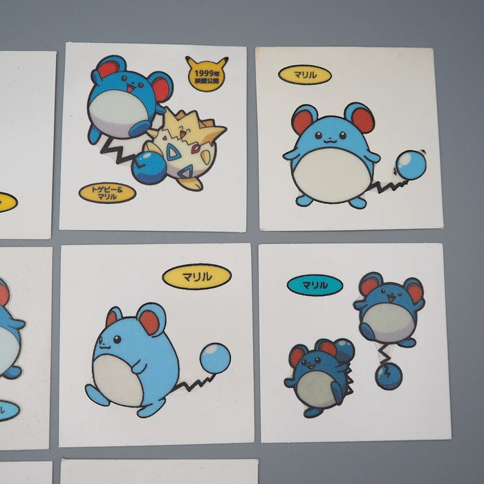 Pokemon Card Bread Deco Chara Seal Sticker Marill 11 set Japanese q563 | Merry Japanese TCG Shop