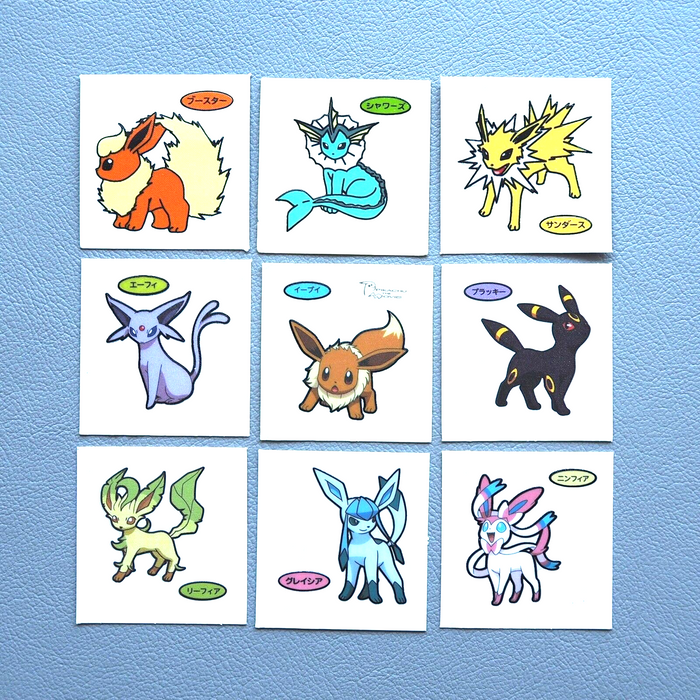 Pokemon Card Bread Deco Chara Seal Sticker Eevee Umbreon Espeon 9set Japan j391 | Merry Japanese TCG Shop