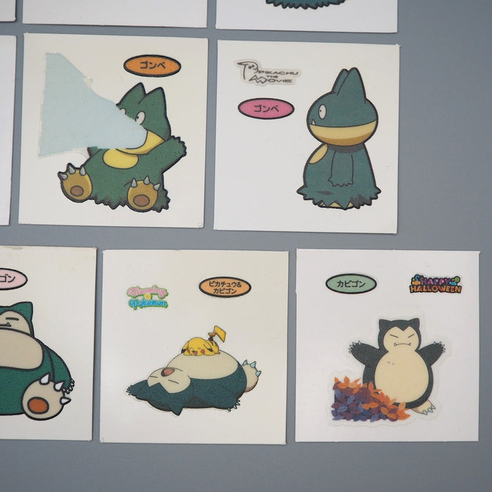 Pokemon Card Bread Deco Chara Seal Sticker Snorlax Munchlax 10 set Japanese q554 | Merry Japanese TCG Shop