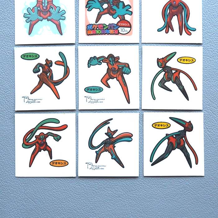 Pokemon Card Bread Deco Chara Seal Sticker Deoxys 9set Japanese j601 | Merry Japanese TCG Shop