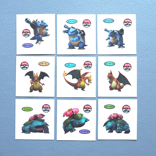 Pokemon Bread Deco Chara Sticker Venusaur Charizard Blastoise 9set Japanese j398 | Merry Japanese TCG Shop