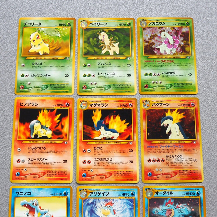 Pokemon Card Chikorita Cyndaquil Totodile 9cards Old Back 1996 Japanese j793 | Merry Japanese TCG Shop